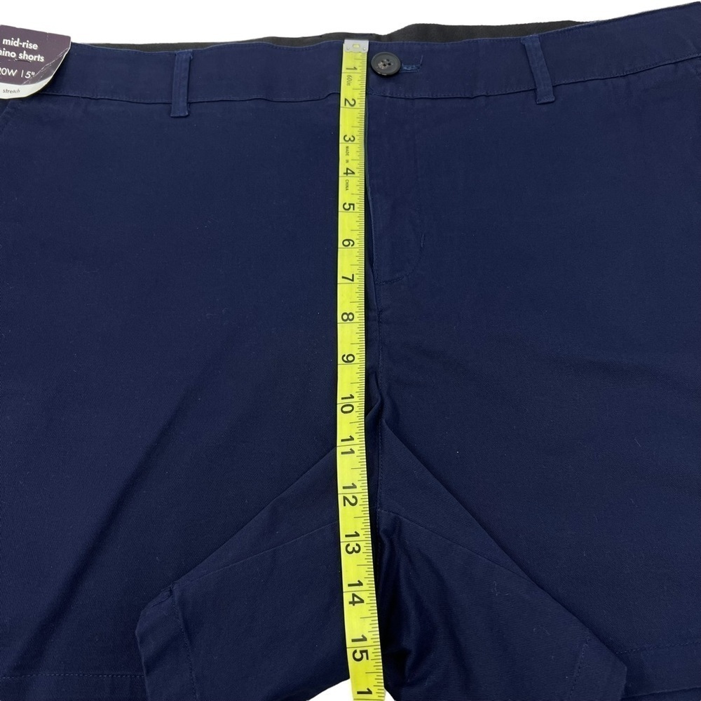 Ava & Viv Navy Blue Mid Rise Chino Shorts Size 20W 2X NWT Cotton Spandex Blend - Picture 12 of 13